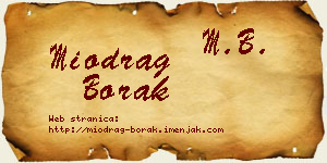 Miodrag Borak vizit kartica
